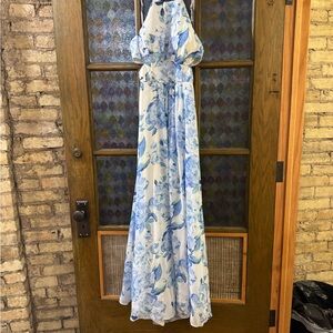 Morgan & Co. Light Blue Floral Maxi Dress